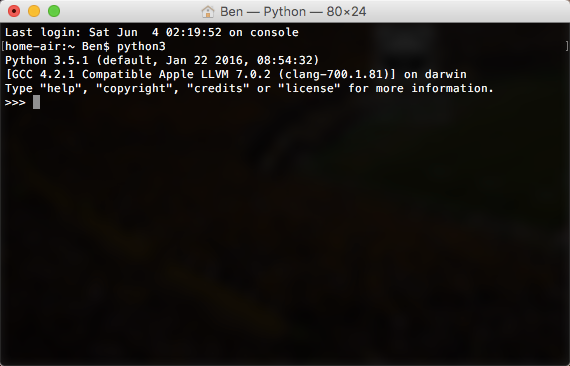 python on MacOS